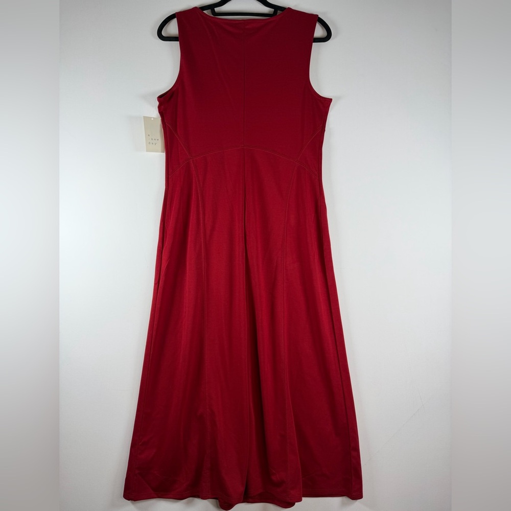 A New Day Women's Knit Maxi Dress - Size Medium Color Red - Picture 4 of 9